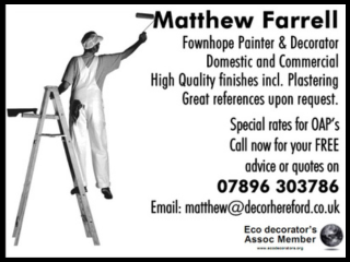 Matthew Farrell advert from The Flag