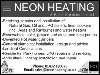 Neon Heating advert from The Flag