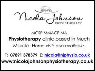Nicola Johnson Physiotherapy advert from The Flag