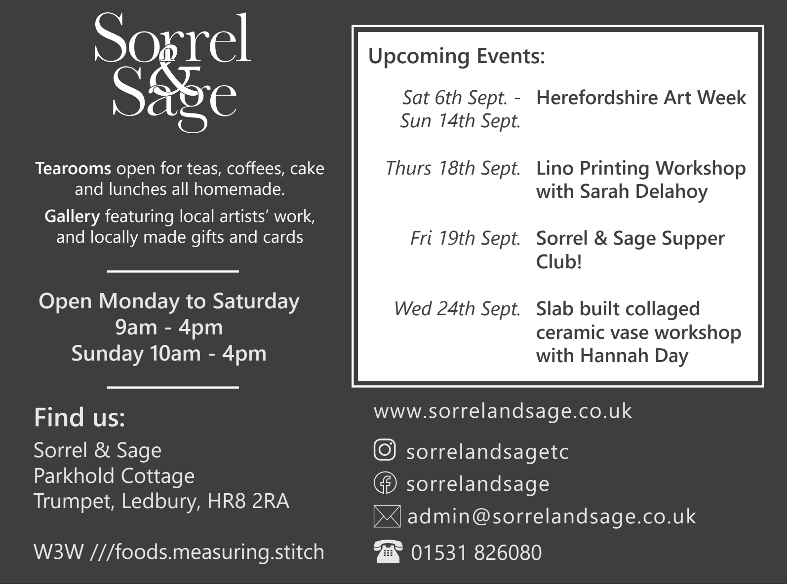 Sorrel & sage advertisement
